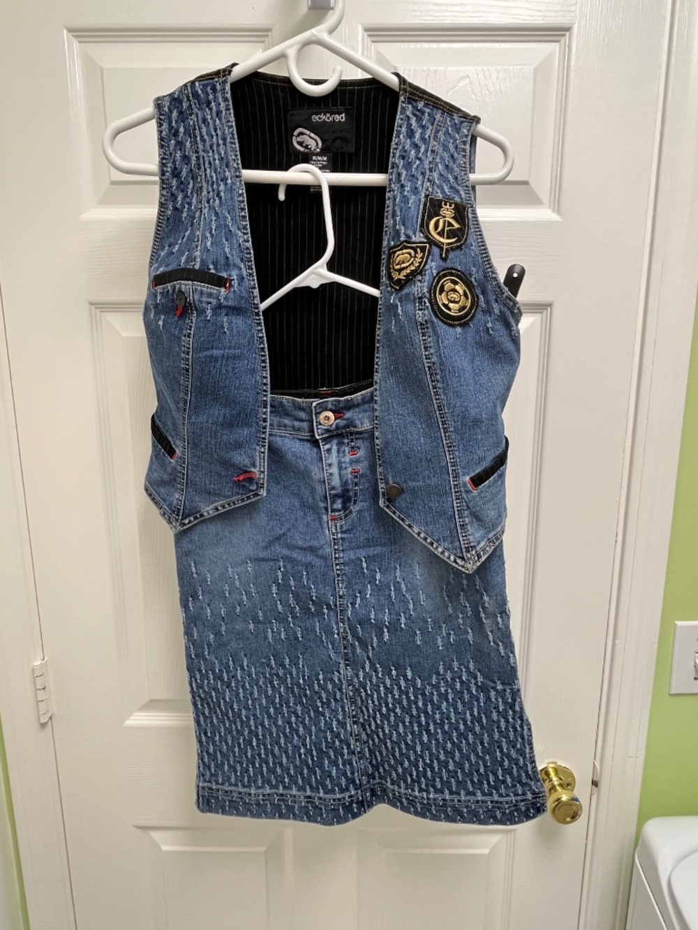 Eckored Women's Denim Vest (M/M/M) and Skirt 7 - Picture 3 of 15